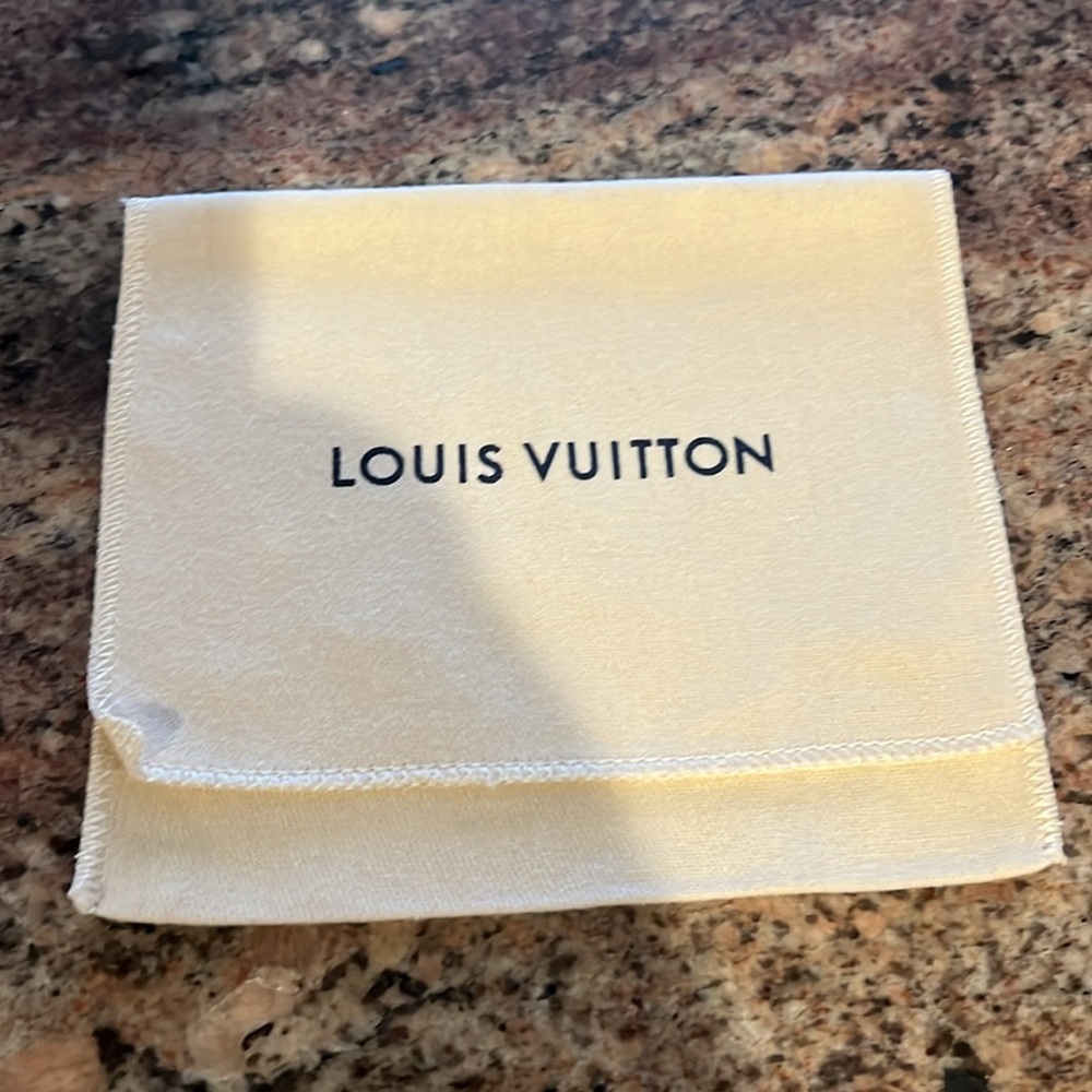 Louis Vuitton Tan Fabric Wallet Size Dustbag with Logo